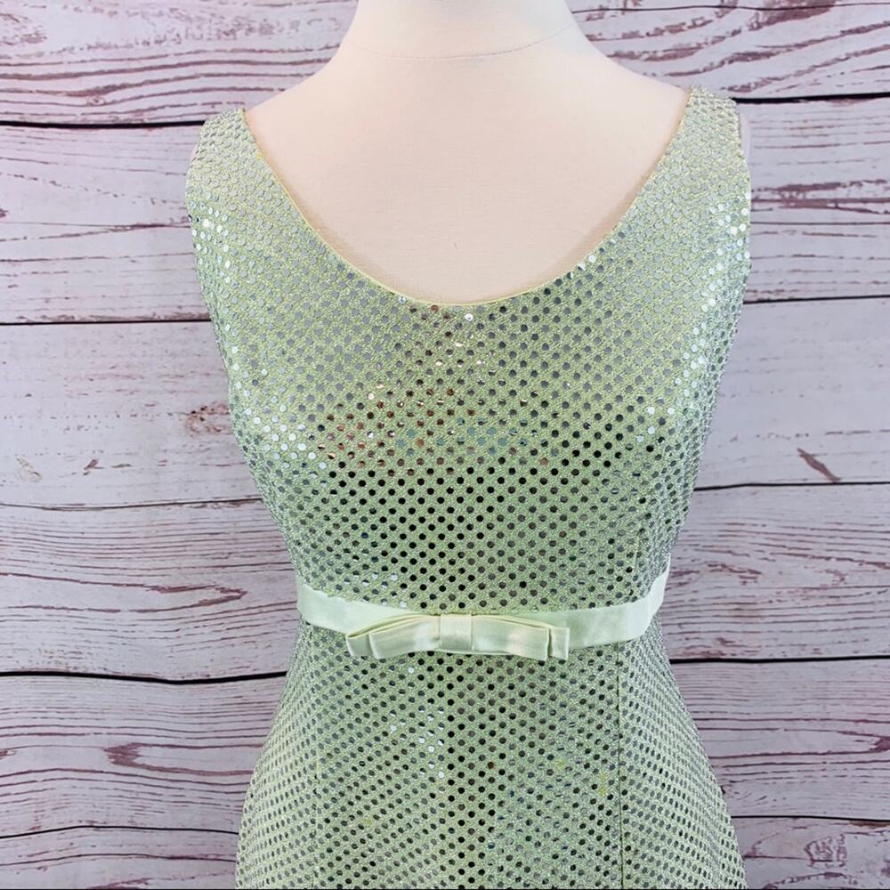 Be Smart sequin green sheath dress sparkles - Picture 4 of 9